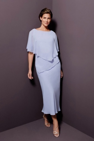 robe de cocktail lavande midi simple en mousseline