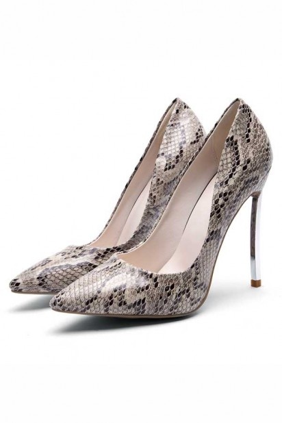 Escarpin stiletto serpent à talon haut à bout pointu
