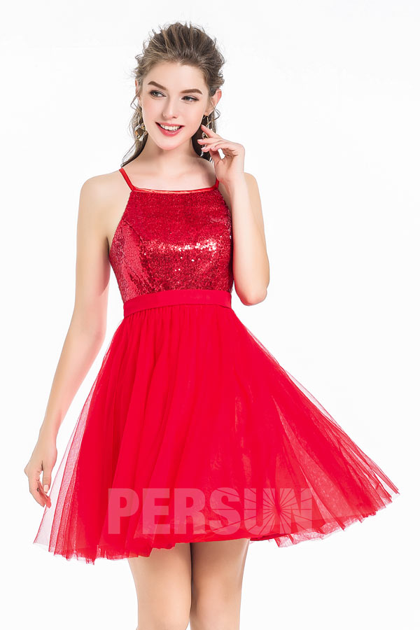  robe de bal rouge courte gilet légère mignonne & sexy pour soirée 
