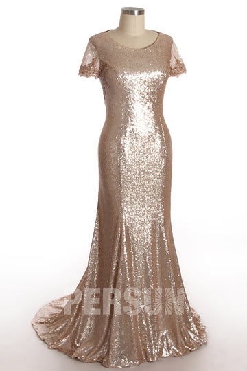 Robe de soirée longue moulante en sequin scintillant pour Noël