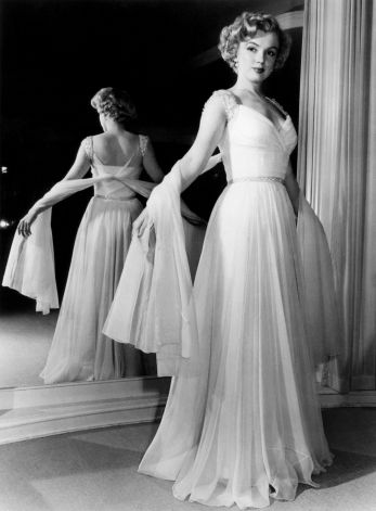 Robe de soirée en mousseline de soie portée par Marilyn conçue par Don Loper