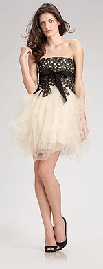 robe de cocktail chic dentelle organza avec noeud papillon