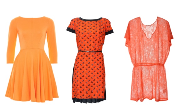 Robe de cocktail en orange