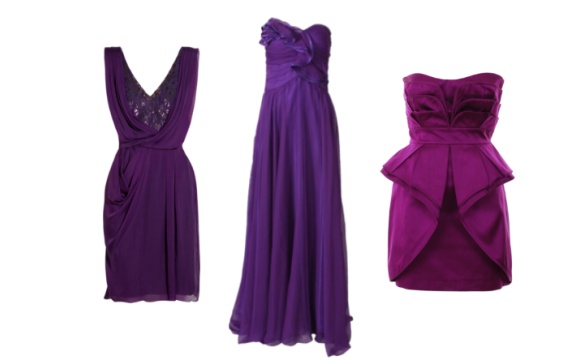 Robe de cocktail en violette et pourpre