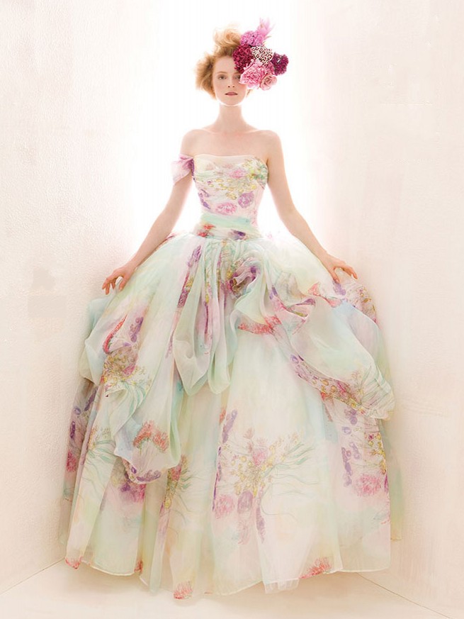 robe de mariée colorée signée Atelier Aimée