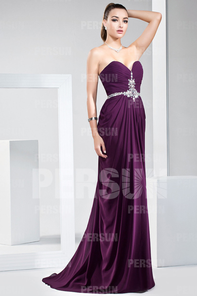 robe de bal au coeur décollté sexy longue