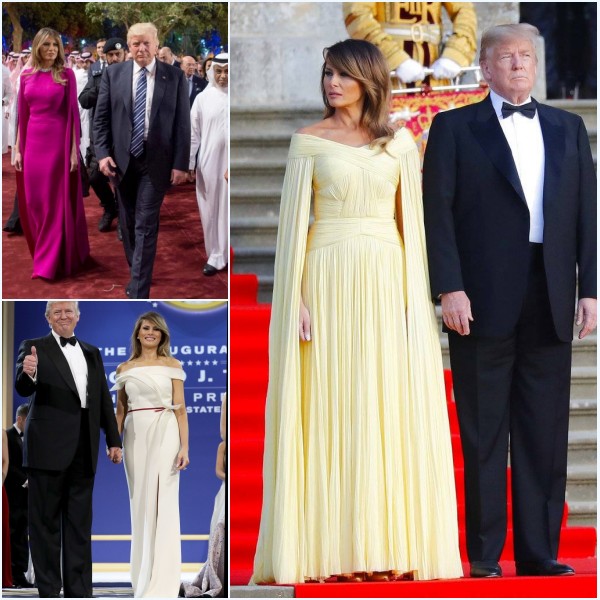 robes de soirée longues élégantes de Melania Trump