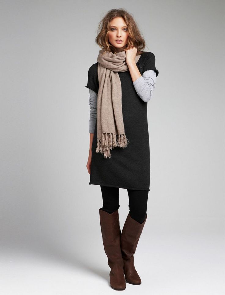 robe pull et bottes longues