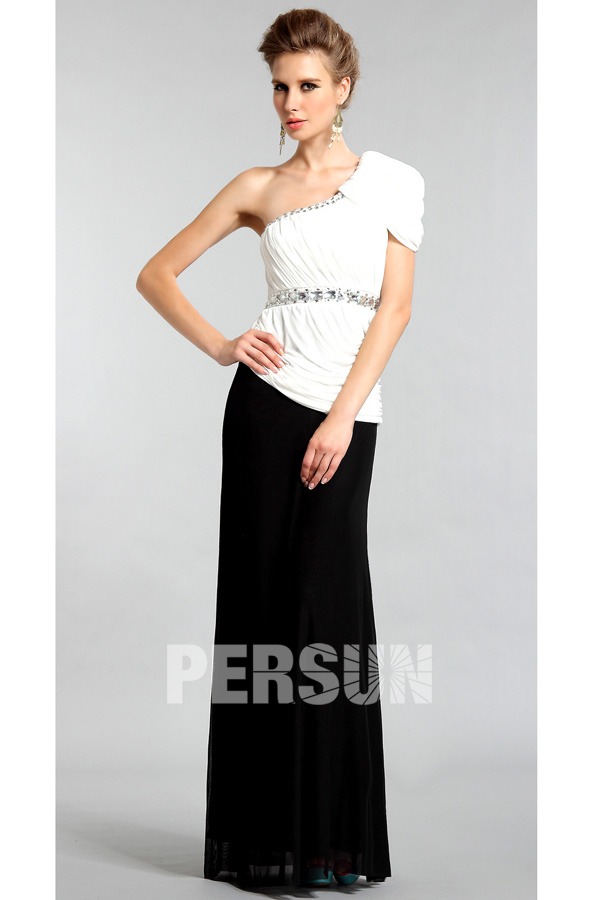 robe de soirée bicolore asymétrique
