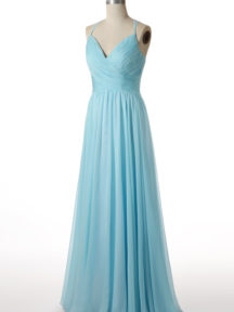 robe soirée mariage bleu turquoise longue avec bretelle fine