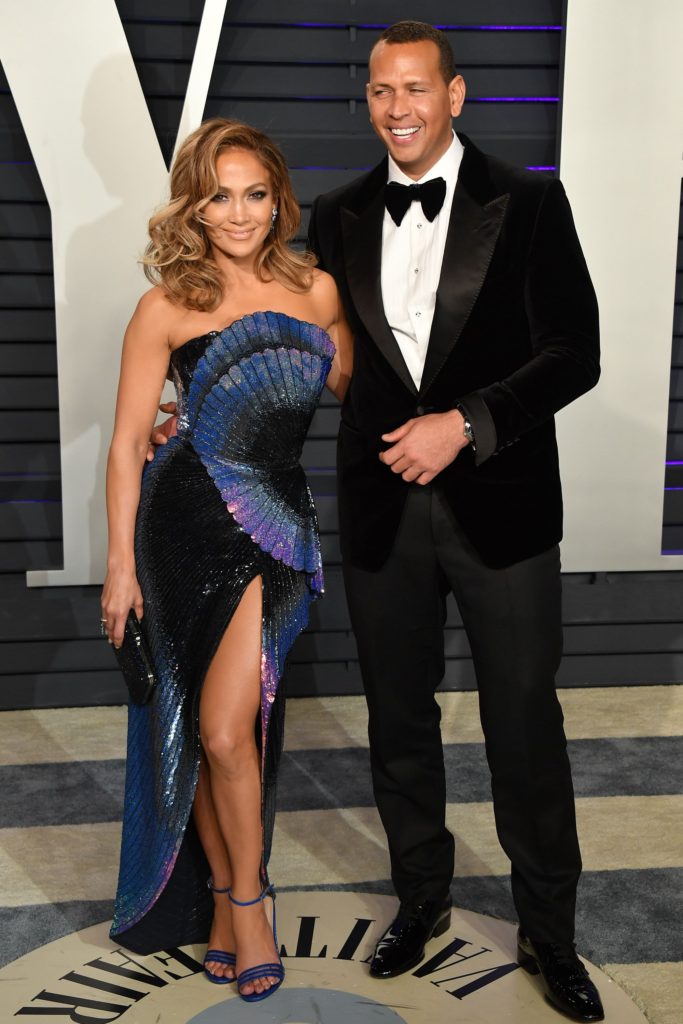 Jennfier Lopez et Alex Rodriguez aux tapis rouge de Vanity Fair Osacars after party 2019