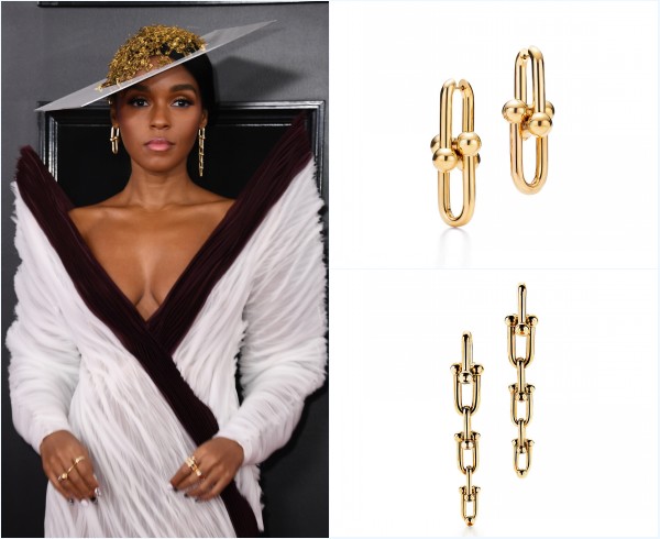 chapeau et boucles d'oreilles de Janelle Monae aux Grammys awards 2019