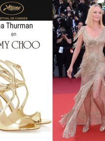 Uma Thurman en sandales Lance signées Jimmy Choo