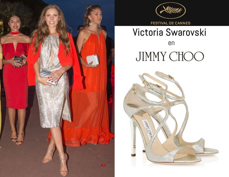 Victoria Swarovski en sandales Lance signées Jimmy Choo Festival de Cannes 2017