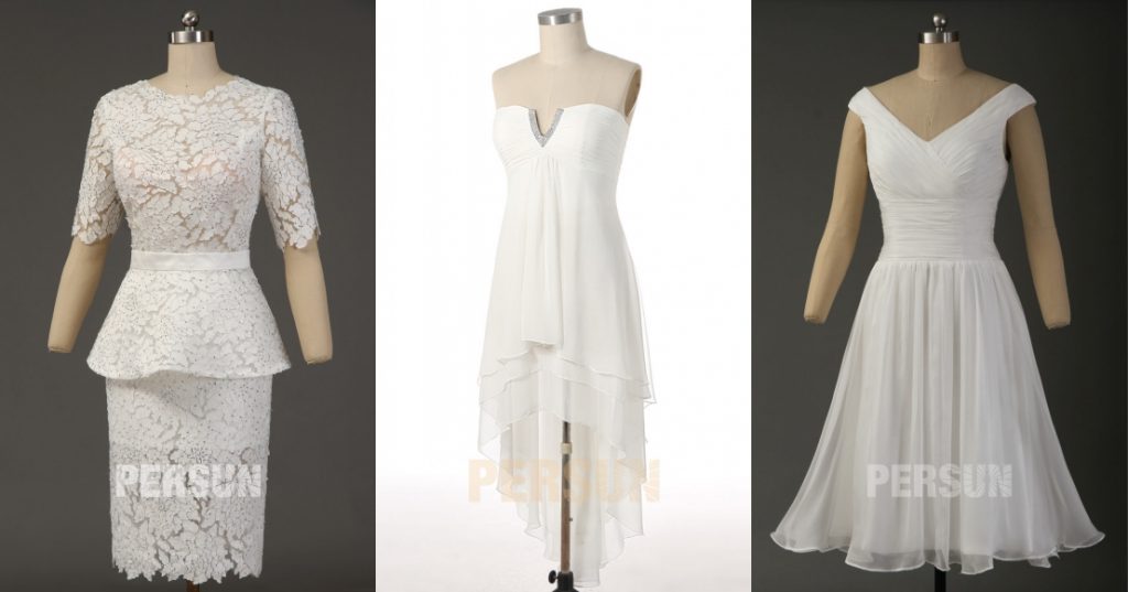 robe de cocktail courte blanche chic