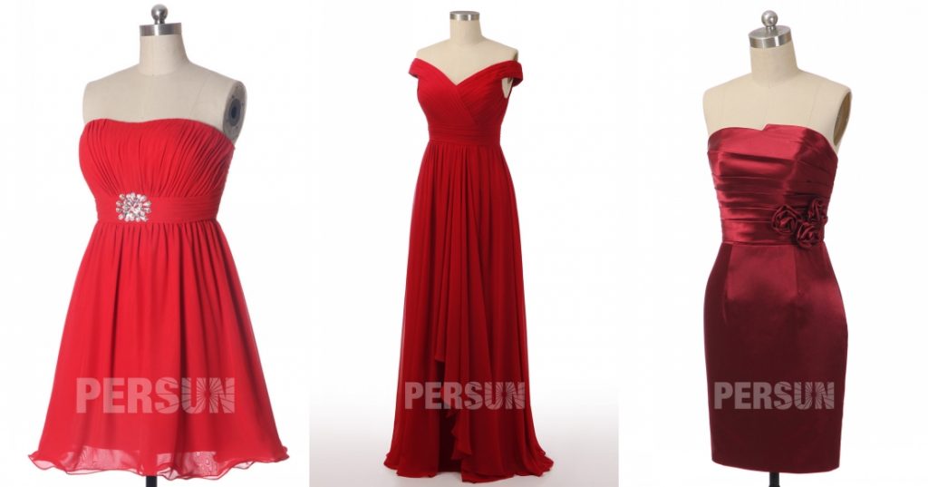 magnifique robe de cocktail rouge pour saint valentin