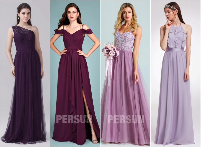 robe de soirée longue 2020 violette