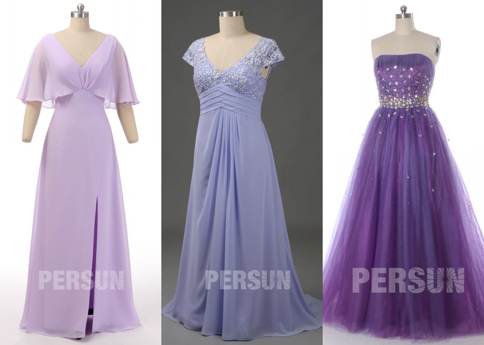 robe de soirée longue violette